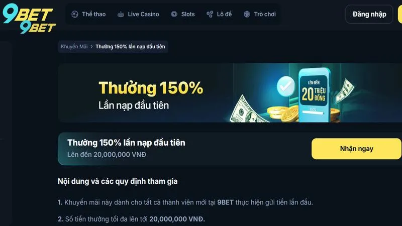 Ưu đãi nạp lần đầu tiên cho hội viên mới